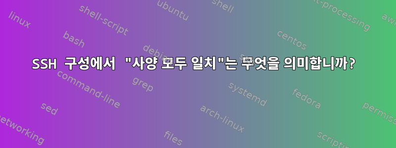 SSH 구성에서 "사양 모두 일치"는 무엇을 의미합니까?