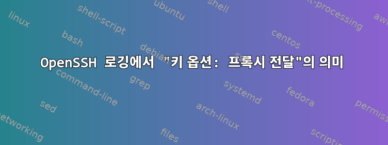 OpenSSH 로깅에서 "키 옵션: 프록시 전달"의 의미