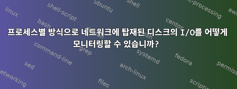 프로세스별 방식으로 네트워크에 탑재된 디스크의 I/O를 어떻게 모니터링할 수 있습니까?