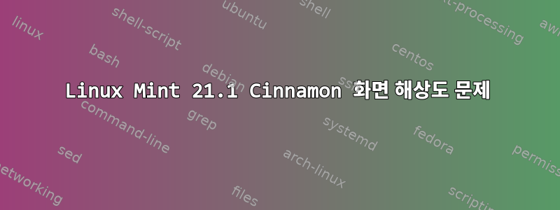 Linux Mint 21.1 Cinnamon 화면 해상도 문제