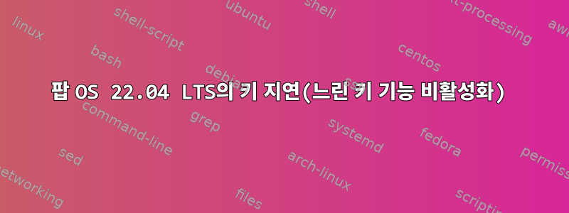 팝 OS 22.04 LTS의 키 지연(느린 키 기능 비활성화)