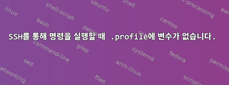 SSH를 통해 명령을 실행할 때 .profile에 변수가 없습니다.