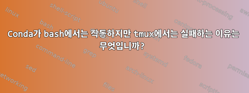 Conda가 bash에서는 작동하지만 tmux에서는 실패하는 이유는 무엇입니까?