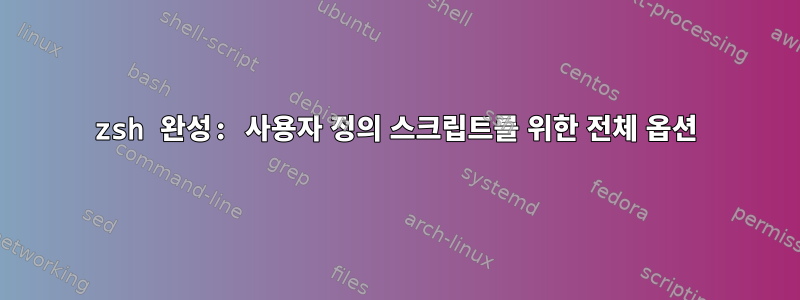 zsh 완성: 사용자 정의 스크립트를 위한 전체 옵션