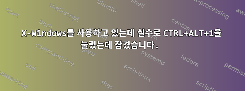 X-Windows를 사용하고 있는데 실수로 CTRL+ALT+1을 눌렀는데 잠겼습니다.