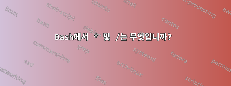 Bash에서 * 및 /는 무엇입니까?