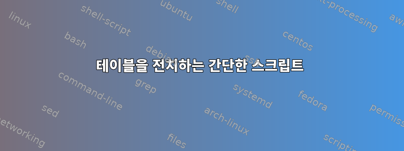 테이블을 전치하는 간단한 스크립트