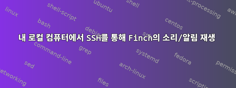 내 로컬 컴퓨터에서 SSH를 통해 Finch의 소리/알림 재생