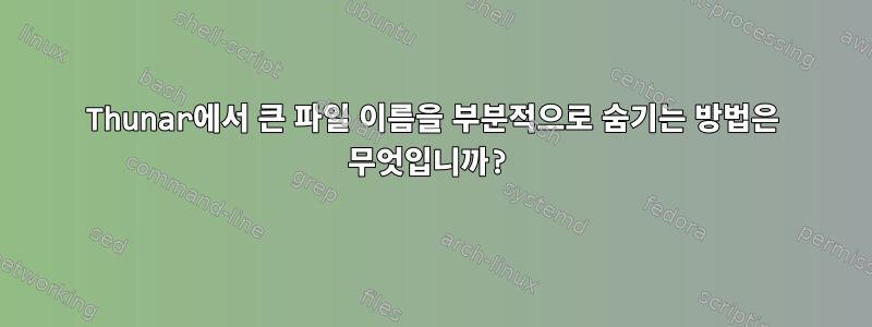 Thunar에서 큰 파일 이름을 부분적으로 숨기는 방법은 무엇입니까?