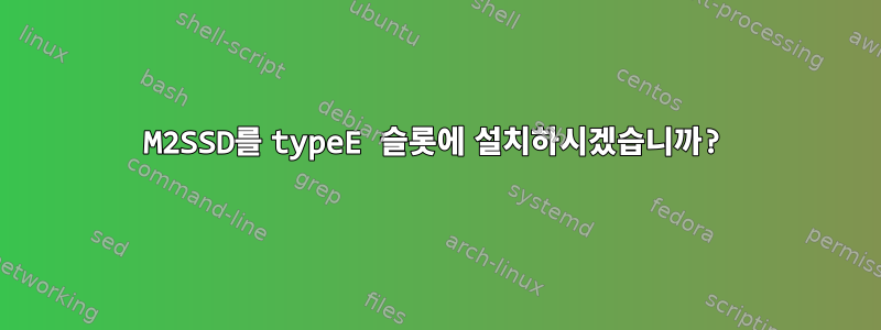 M2SSD를 typeE 슬롯에 설치하시겠습니까?