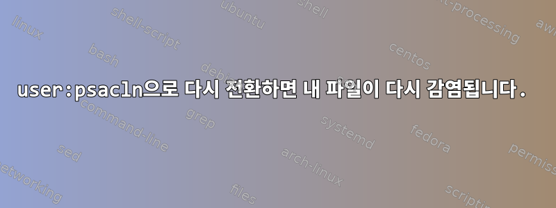 user:psacln으로 다시 전환하면 내 파일이 다시 감염됩니다.