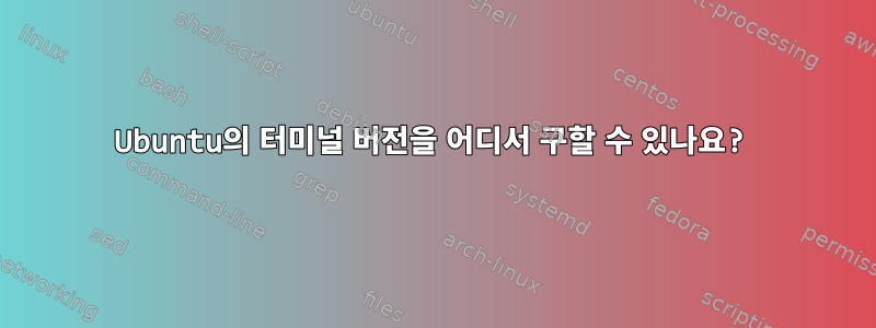 Ubuntu의 터미널 버전을 어디서 구할 수 있나요?