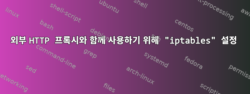 외부 HTTP 프록시와 함께 사용하기 위해 "iptables" 설정