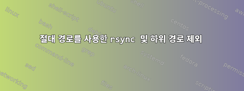 절대 경로를 사용한 rsync 및 하위 경로 제외