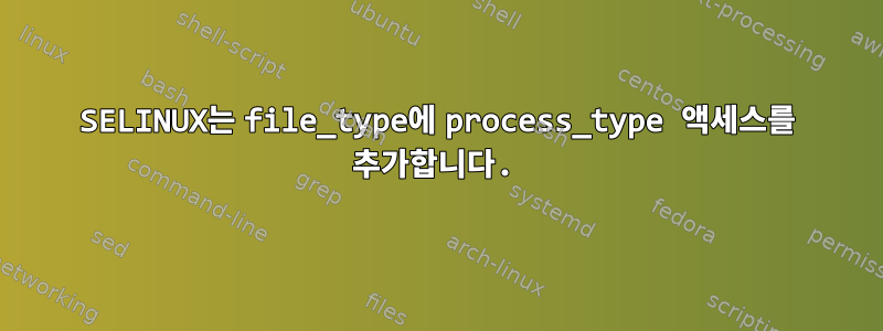 SELINUX는 file_type에 process_type 액세스를 추가합니다.