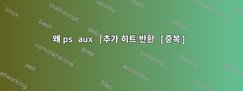 왜 ps aux |추가 히트 반환 [중복]