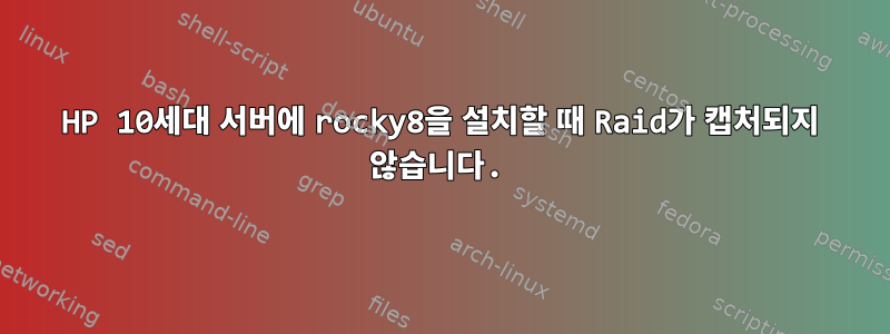 HP 10세대 서버에 rocky8을 설치할 때 Raid가 캡처되지 않습니다.