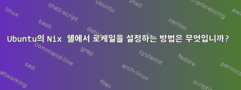 Ubuntu의 Nix 쉘에서 로케일을 설정하는 방법은 무엇입니까?