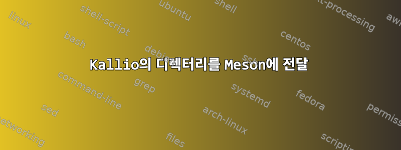 Kallio의 디렉터리를 Meson에 전달