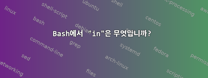 Bash에서 "in"은 무엇입니까?