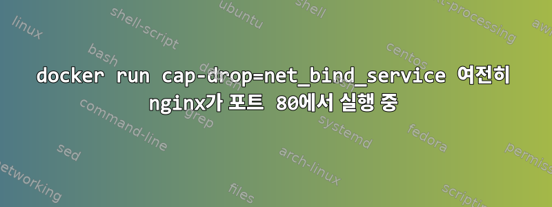 docker run cap-drop=net_bind_service 여전히 nginx가 포트 80에서 실행 중