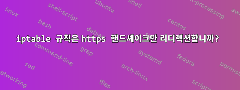 iptable 규칙은 https 핸드셰이크만 리디렉션합니까?