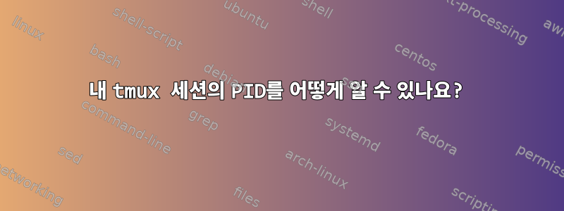 내 tmux 세션의 PID를 어떻게 알 수 있나요?