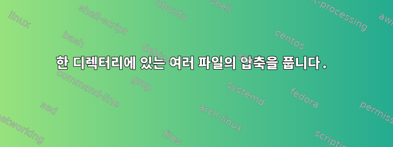 한 디렉터리에 있는 여러 파일의 압축을 풉니다.