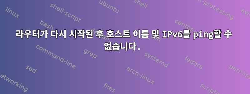 라우터가 다시 시작된 후 호스트 이름 및 IPv6를 ping할 수 없습니다.