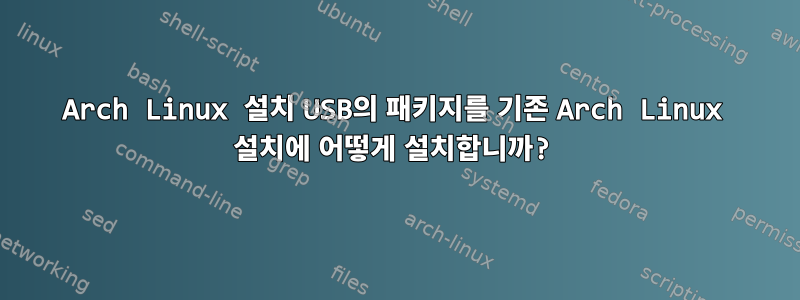 Arch Linux 설치 USB의 패키지를 기존 Arch Linux 설치에 어떻게 설치합니까?