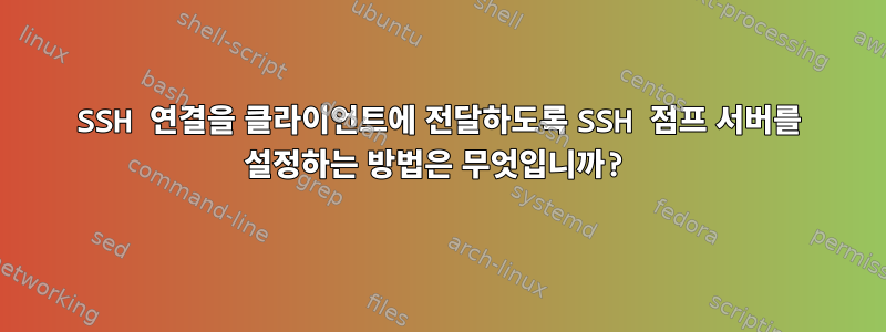 SSH 연결을 클라이언트에 전달하도록 SSH 점프 서버를 설정하는 방법은 무엇입니까?