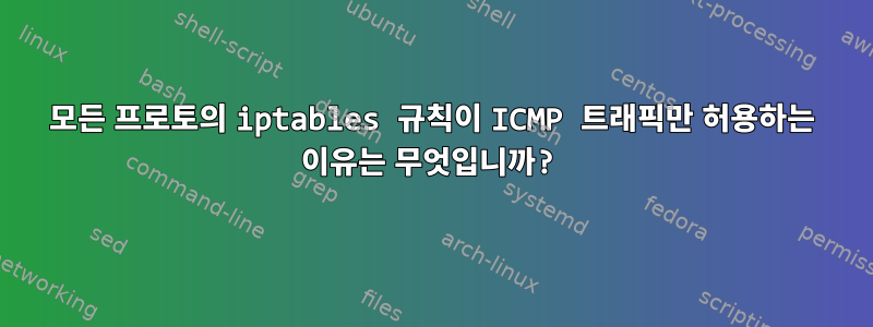 모든 프로토의 iptables 규칙이 ICMP 트래픽만 허용하는 이유는 무엇입니까?