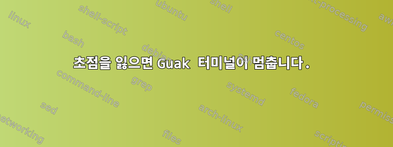 초점을 잃으면 Guak 터미널이 멈춥니다.