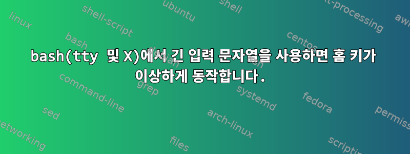 bash(tty 및 X)에서 긴 입력 문자열을 사용하면 홈 키가 이상하게 동작합니다.