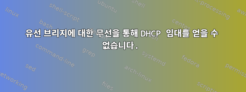 유선 브리지에 대한 무선을 통해 DHCP 임대를 얻을 수 없습니다.