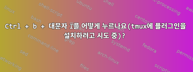 Ctrl + b + 대문자 I를 어떻게 누르나요(tmux에 플러그인을 설치하려고 시도 중)?