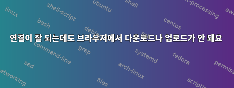 연결이 잘 되는데도 브라우저에서 다운로드나 업로드가 안 돼요