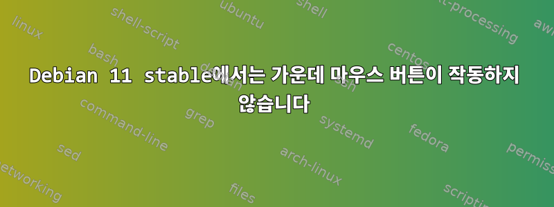 Debian 11 stable에서는 가운데 마우스 버튼이 작동하지 않습니다