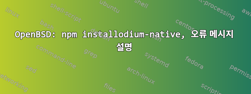 OpenBSD: npm installodium-native, 오류 메시지 설명