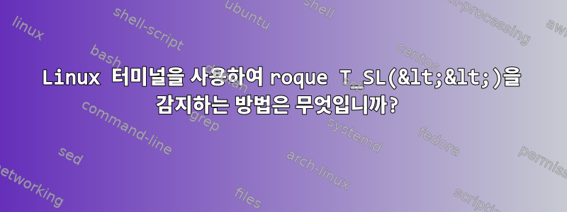 Linux 터미널을 사용하여 roque T_SL(&lt;&lt;)을 감지하는 방법은 무엇입니까?