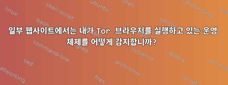 일부 웹사이트에서는 내가 Tor 브라우저를 실행하고 있는 운영 체제를 어떻게 감지합니까?