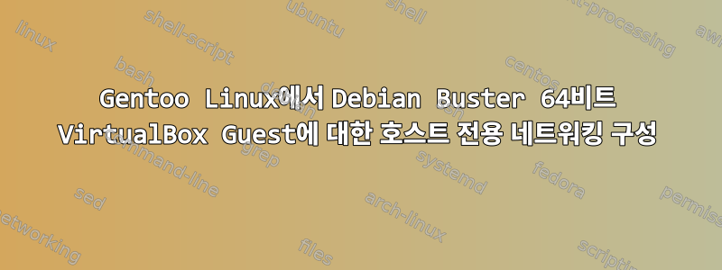 Gentoo Linux에서 Debian Buster 64비트 VirtualBox Guest에 대한 호스트 전용 네트워킹 구성