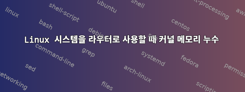 Linux 시스템을 라우터로 사용할 때 커널 메모리 누수