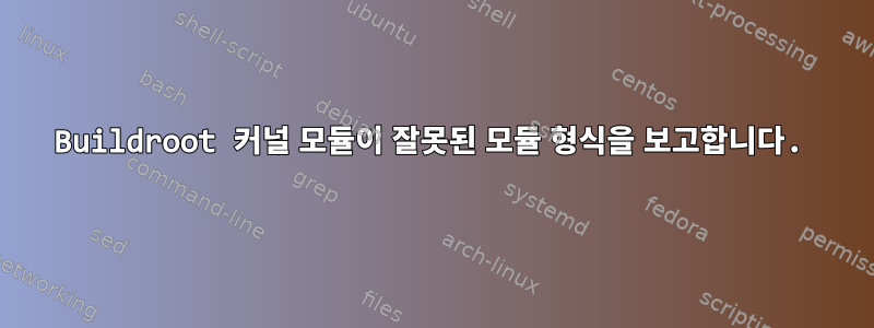 Buildroot 커널 모듈이 잘못된 모듈 형식을 보고합니다.