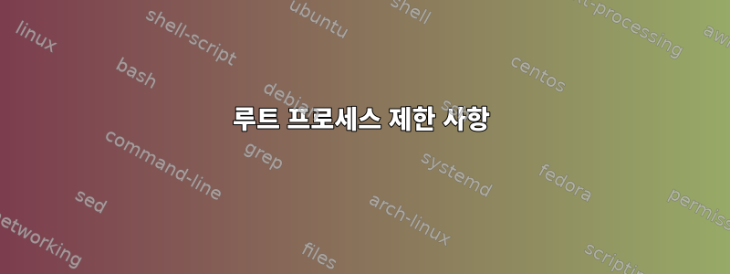 루트 프로세스 제한 사항