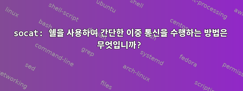 socat: 쉘을 사용하여 간단한 이중 통신을 수행하는 방법은 무엇입니까?