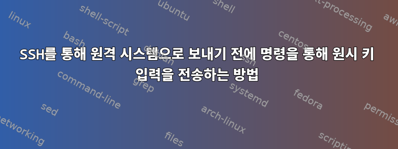 SSH를 통해 원격 시스템으로 보내기 전에 명령을 통해 원시 키 입력을 전송하는 방법