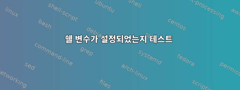 쉘 변수가 설정되었는지 테스트