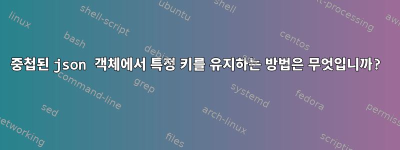 중첩된 json 객체에서 특정 키를 유지하는 방법은 무엇입니까?