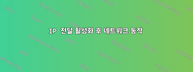 IP 전달 활성화 후 네트워크 동작